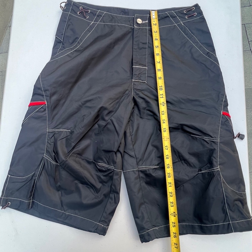 LA Cable Extreme Cable Jeans Co Mens 34 Black Tech Cargo Shorts Y2K Streetwear - Picture 4 of 16